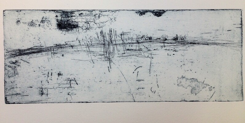 Horizont, Aquatinta, platte 23,5x9,3cm, 2019